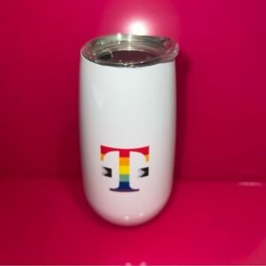 T-Mobile 6oz Wine Coffee Tumbler Cup Lid Rainbow/ Pride Promo Logo